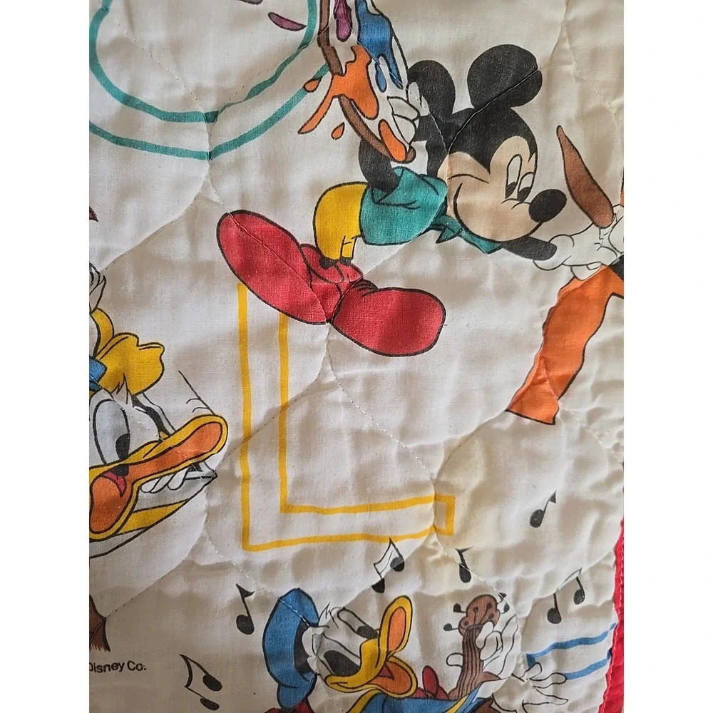 Vintage Dundee Micky Mouse ABC Alphabet Quilted Baby Bedding‎ Blanket 39